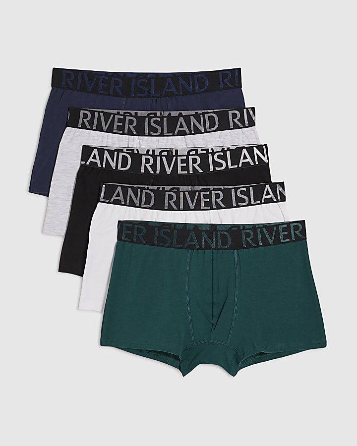 Green Mixed Waistband Pack Of 5 Trunks