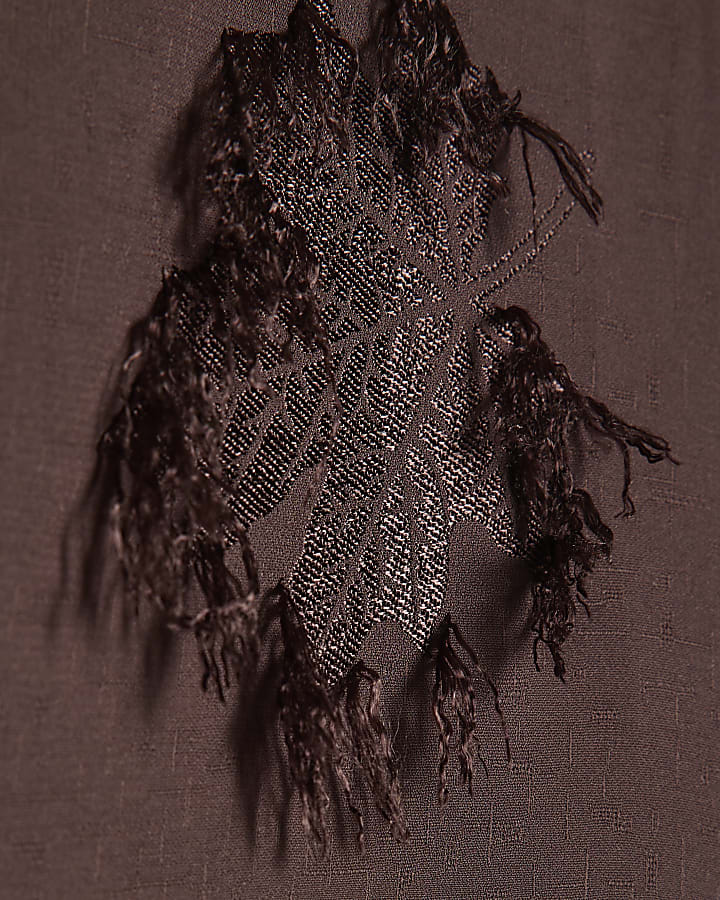 Brown RI Studio 3D Floral Shirt