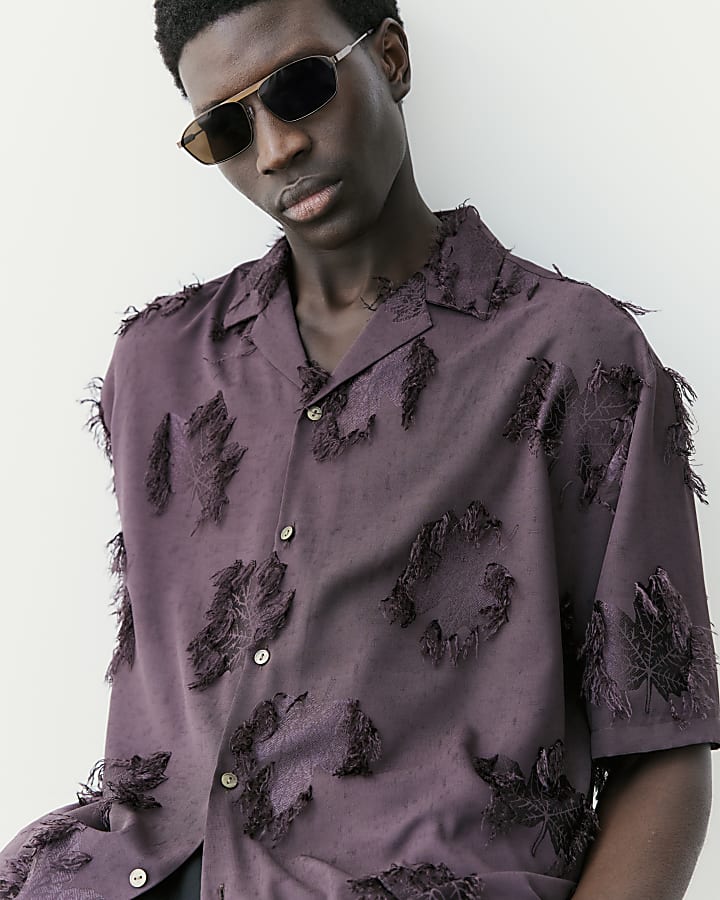 Brown RI Studio 3D Floral Shirt