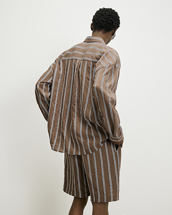 Brown RI Studio Stripe Shirt
