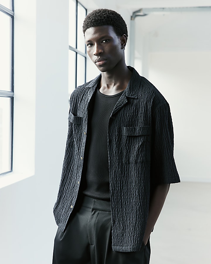Black RI Studio Crinkle Shirt