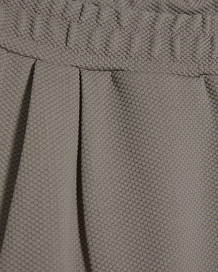 Beige Regular Fit Waffle Textured Joggers