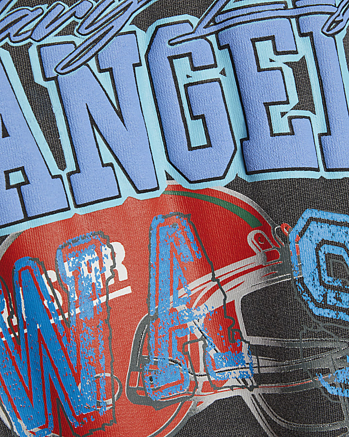 Black Year Zero Oversized Badged Hoodie