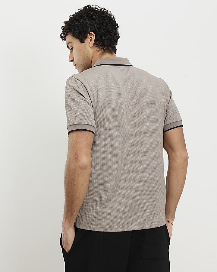 Beige Slim Fit Polo Shirt