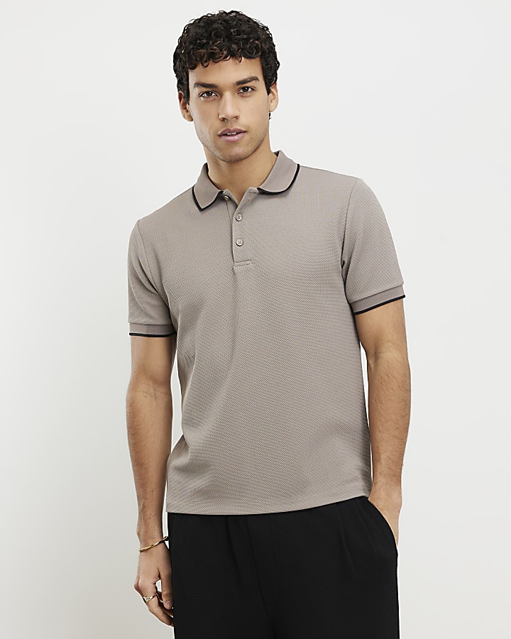Beige Slim Fit Polo Shirt