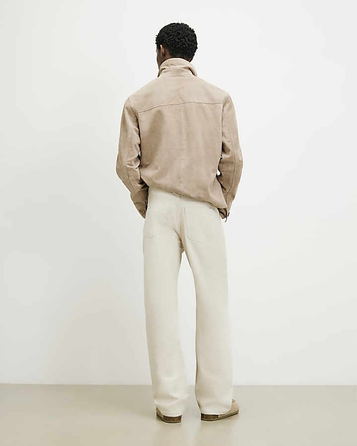 Cream RI Studio Loose Fit Twist Jeans