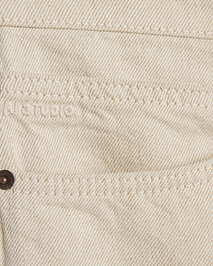 Cream RI Studio Loose Fit Twist Jeans