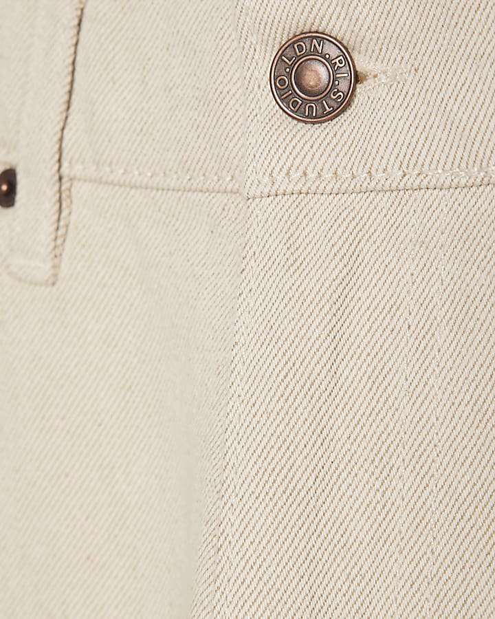 Cream RI Studio Loose Fit Twist Jeans