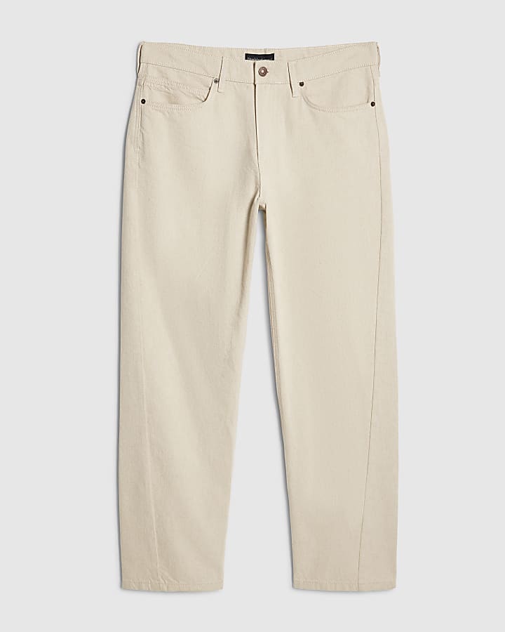 Cream RI Studio Loose Fit Twist Jeans