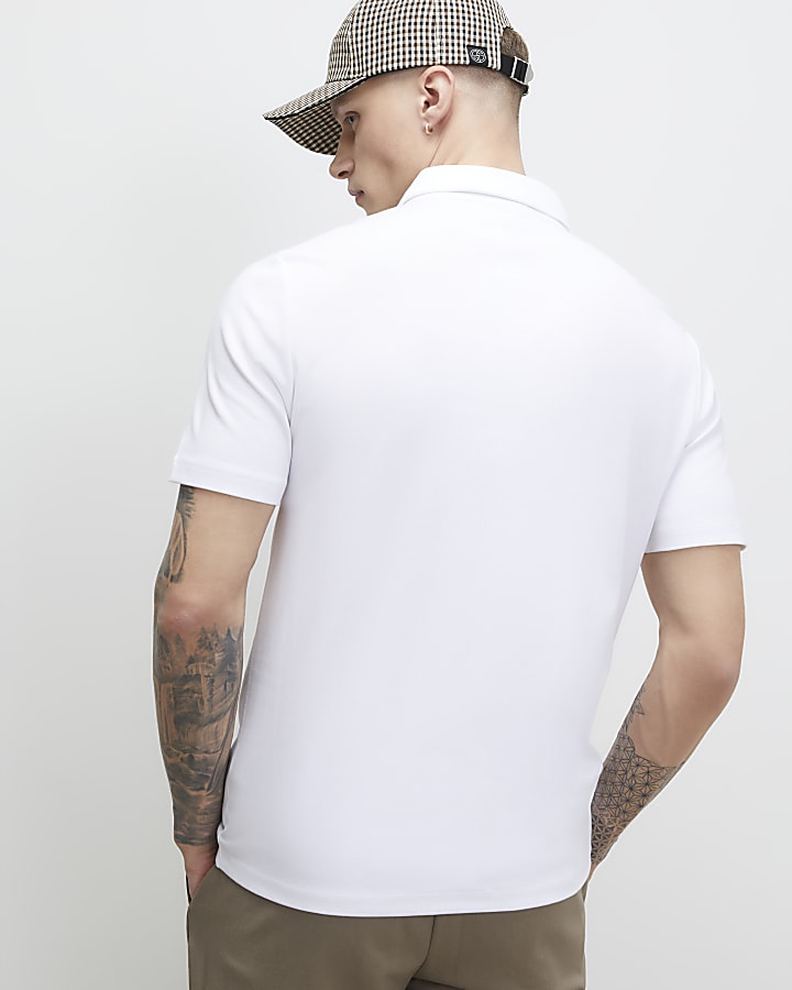 White Slim Fit Polo Shirt