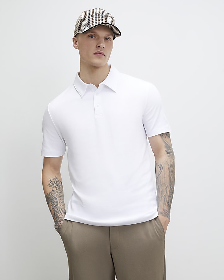White Slim Fit Polo Shirt