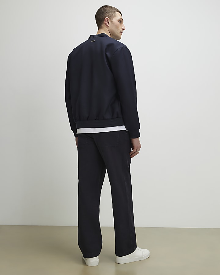 Navy Loose Fit Trousers