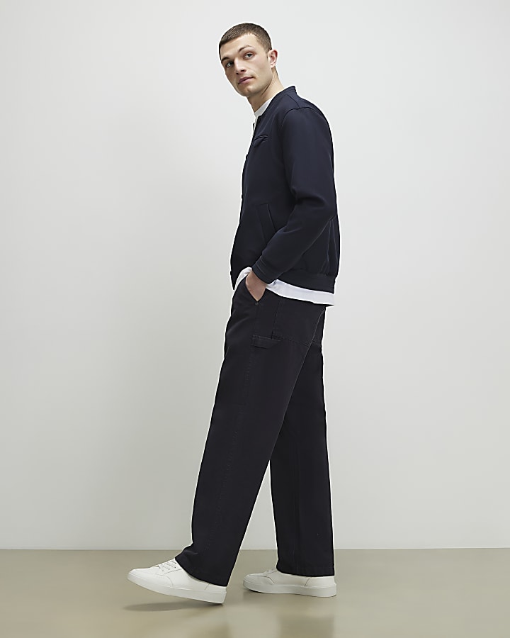 Navy Loose Fit Trousers