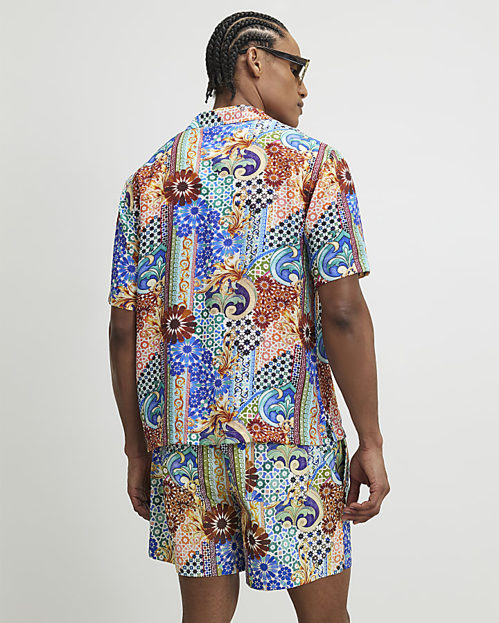 Blue Mosaic Swim Shorts