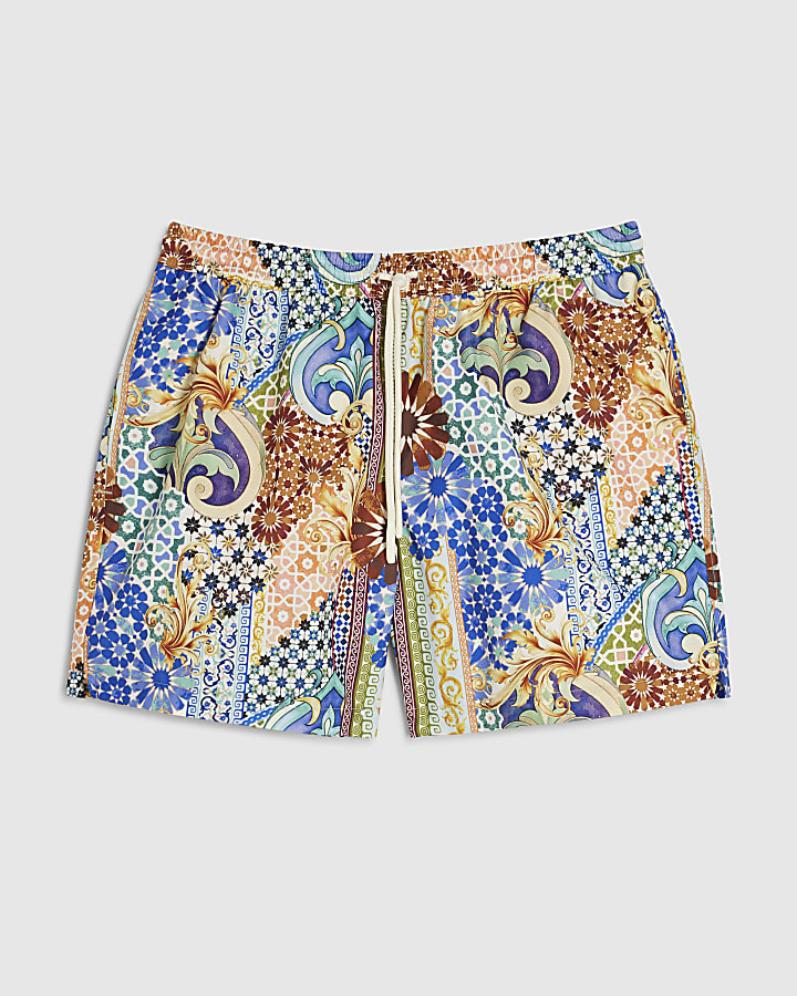 Blue Mosaic Swim Shorts