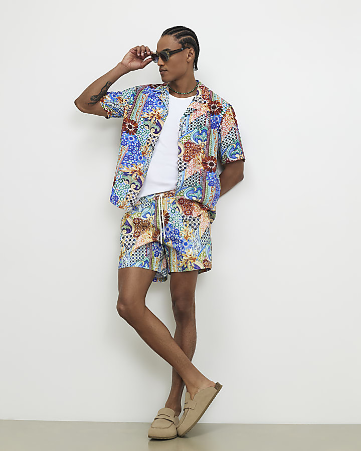 Blue Mosaic Swim Shorts