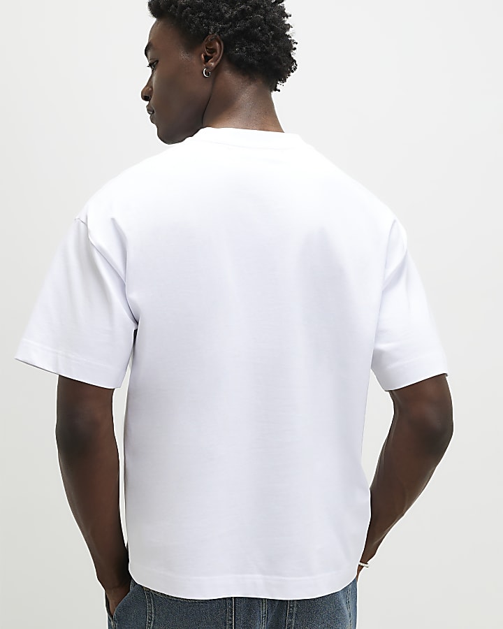 White Oversized Floral T-Shirt