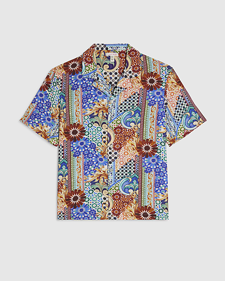 Blue Mosaic Print Shirt