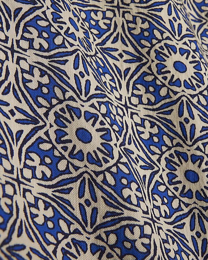 Blue Tile Print Shirt