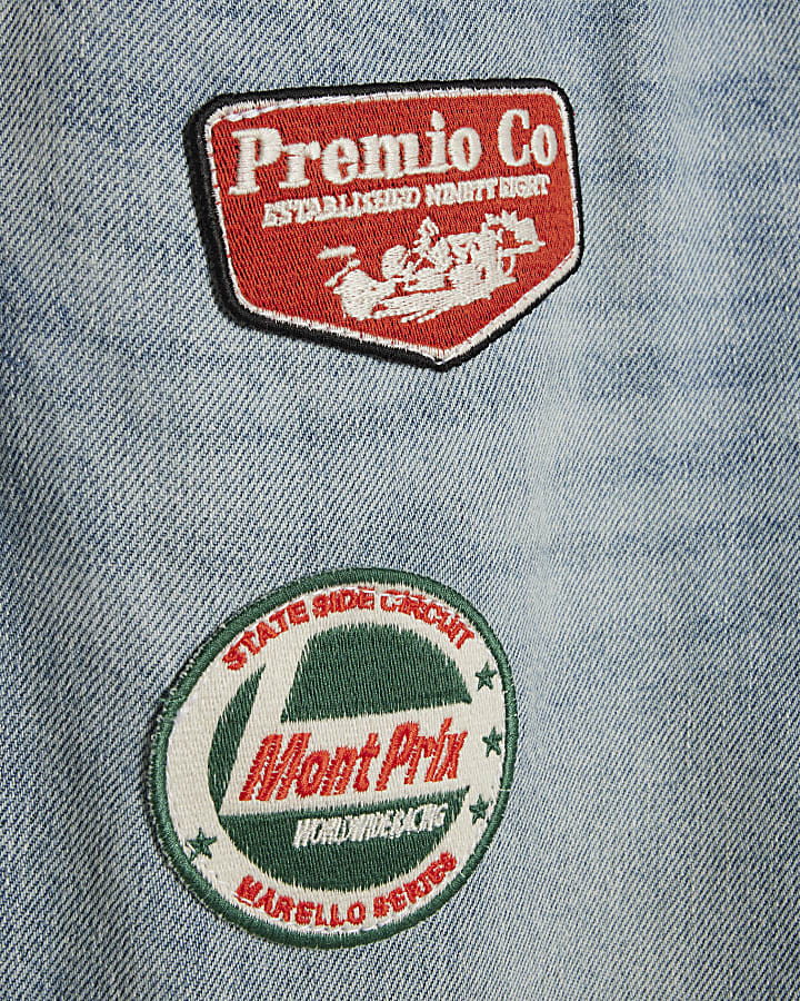 Blue Loose Fit Bernardo Badge Jeans