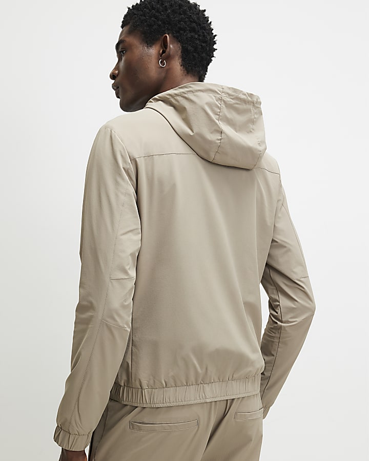 Beige Hooded Jacket