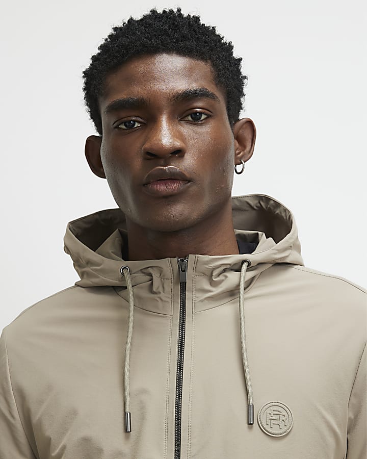 Beige Hooded Jacket