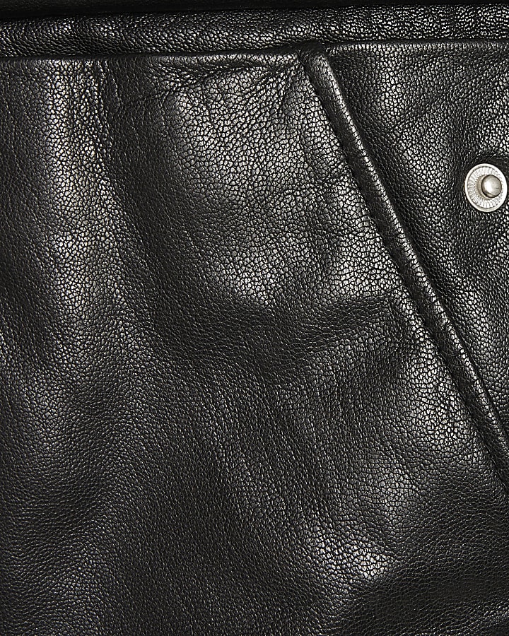 Black RI Studio Leather Blouson Jacket