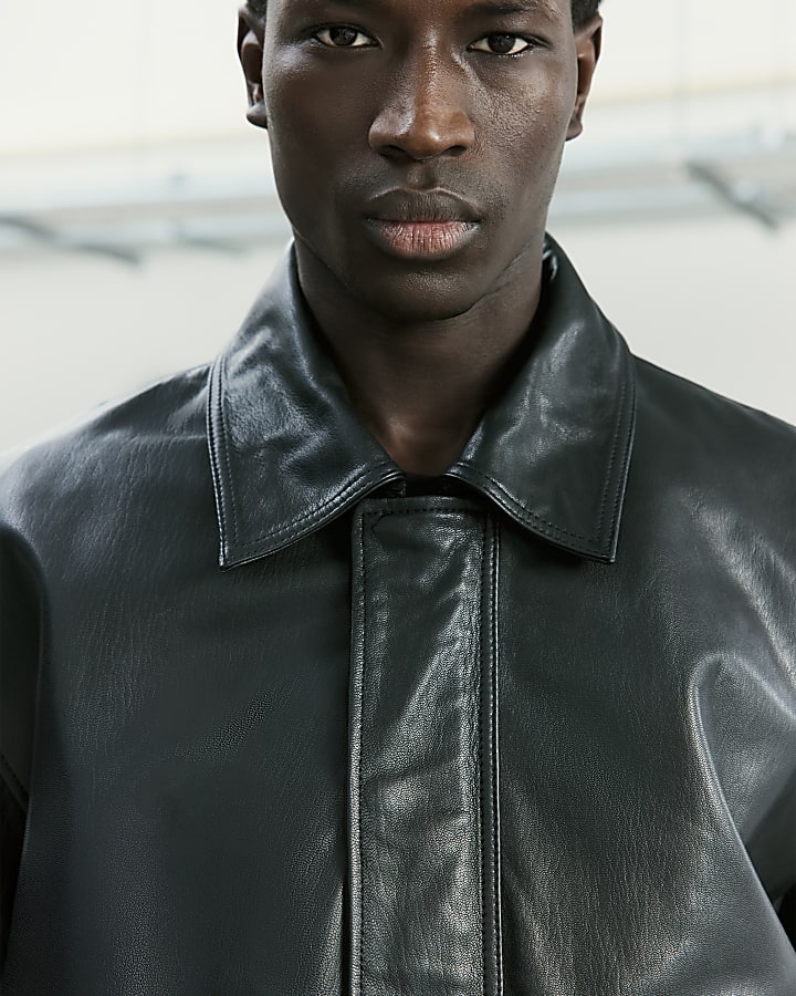 Black RI Studio Leather Blouson Jacket