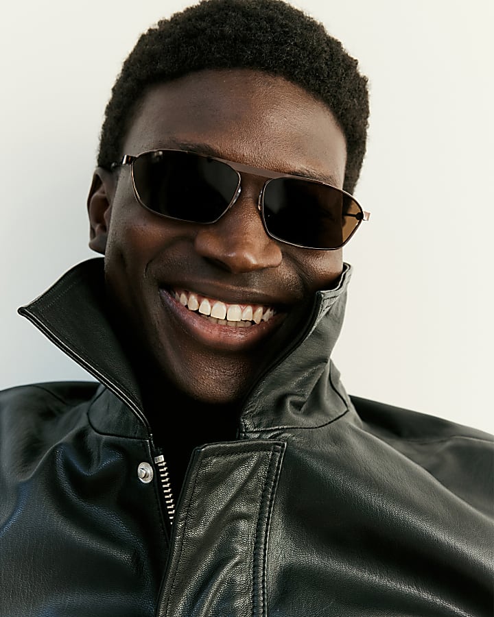 Black RI Studio Leather Blouson Jacket