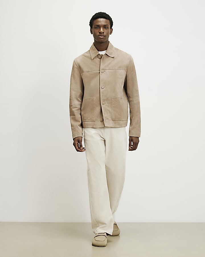 Beige RI Studio Suede Western Jacket