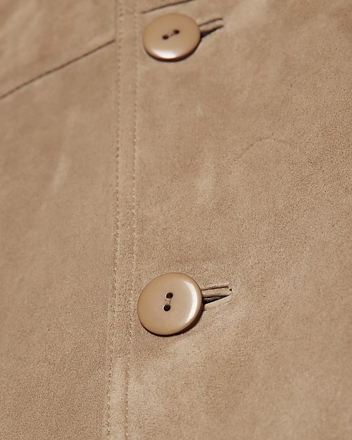 Beige RI Studio Suede Western Jacket