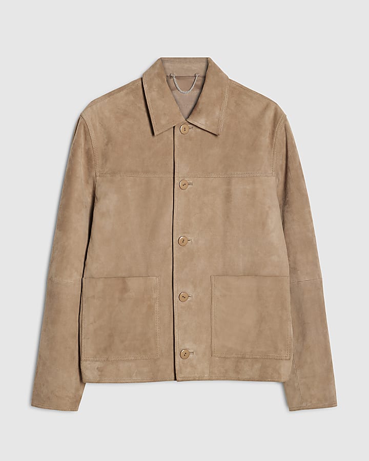 Beige RI Studio Suede Western Jacket