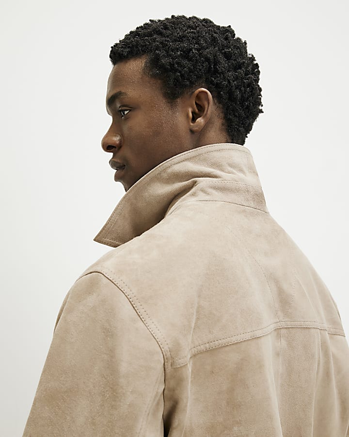 Beige RI Studio Suede Western Jacket