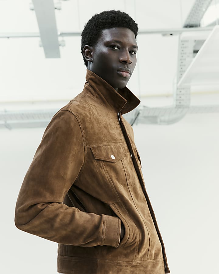 Brown RI Studio Suede Western Jacket