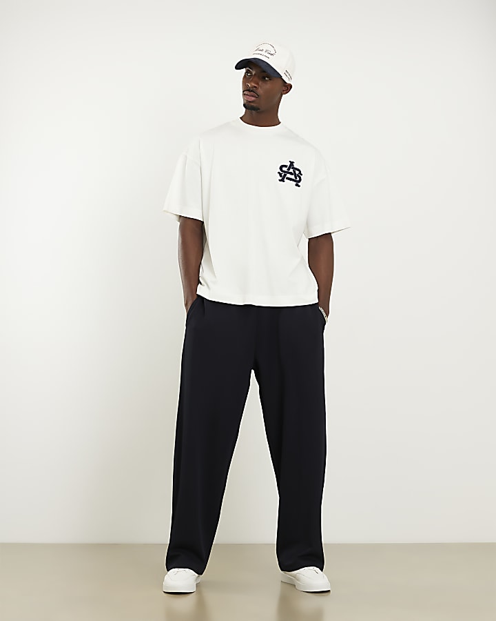 White Oversized Fit AS Applique T-Shirt