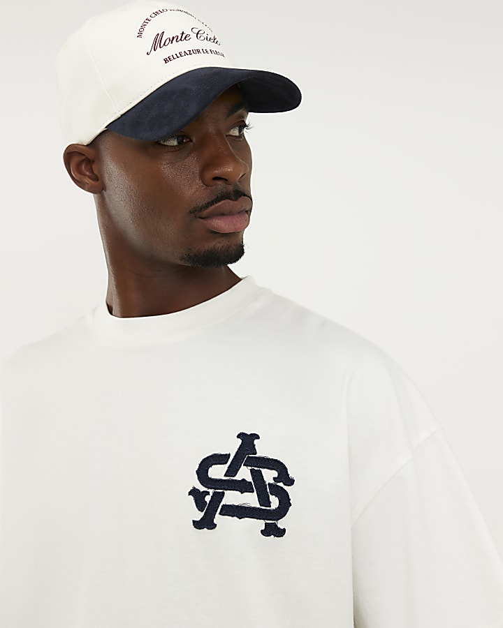 White Oversized Fit AS Applique T-Shirt