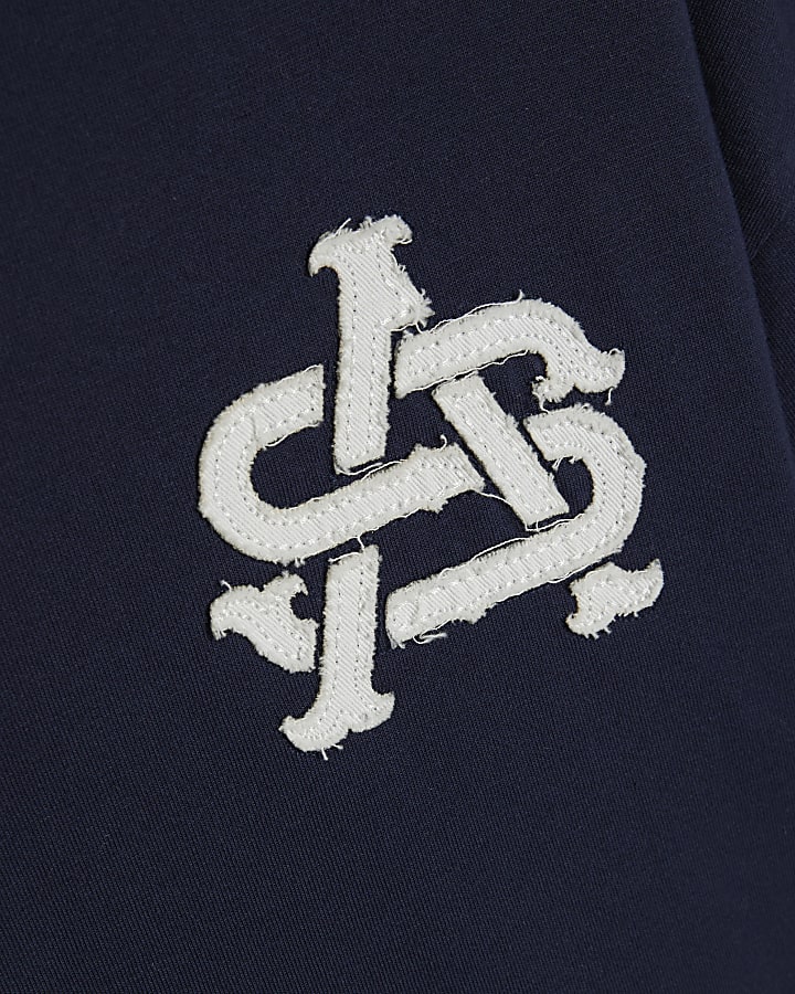 Navy Oversized Fit AS Applique T-Shirt