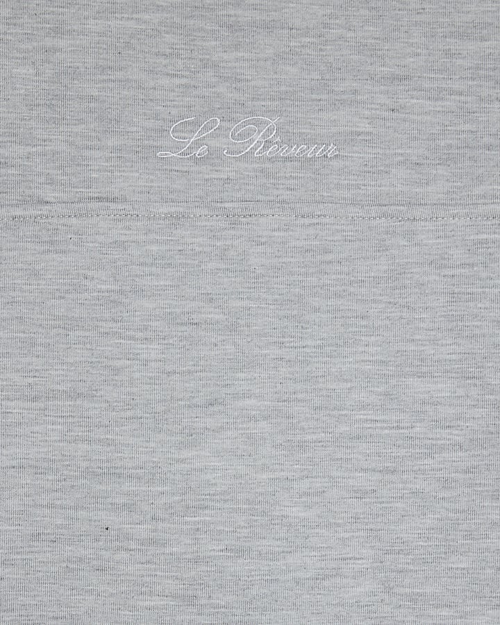 Grey Oversized Premium Embroidered Sweatshirt