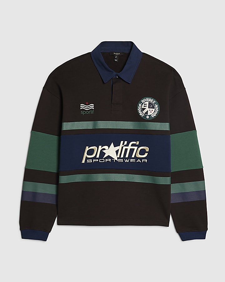 Brown Oversized Fit Stripe Prolific Shirt