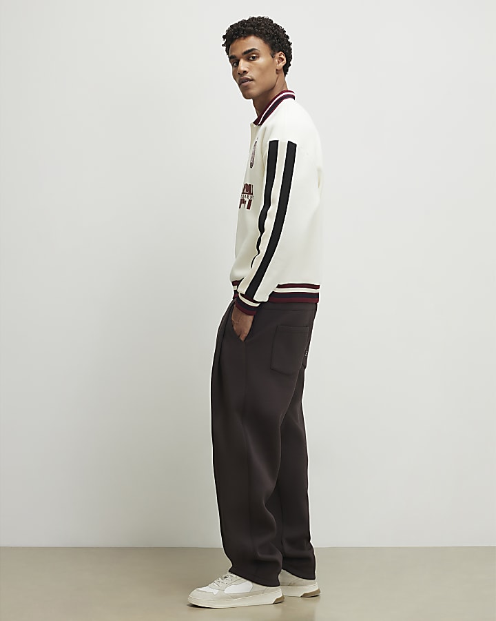 Cream Oversized Fit Legacy Rugby Top