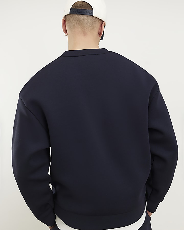 Navy Oversized Fit Premium Sweatshirt