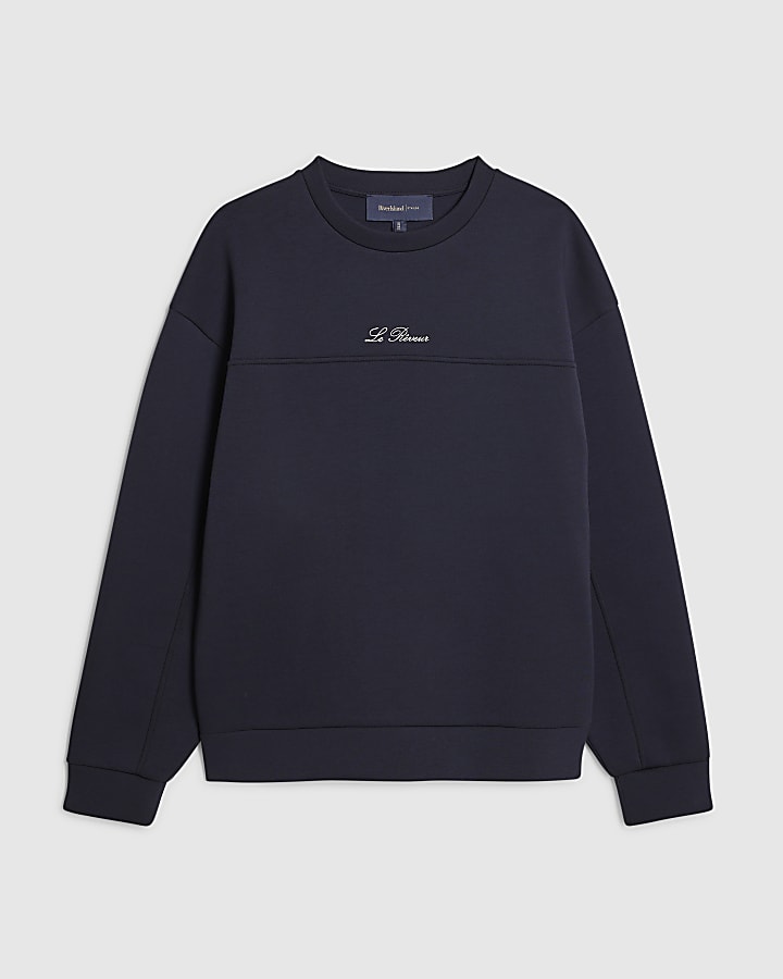 Navy Oversized Fit Premium Sweatshirt