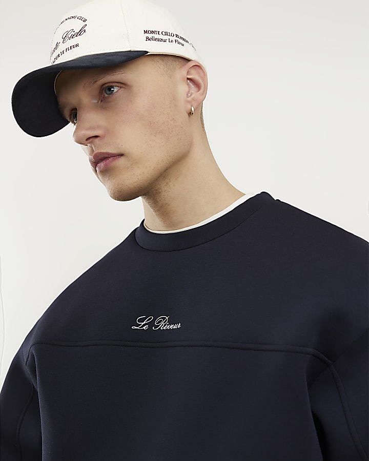 Navy Oversized Fit Premium Sweatshirt