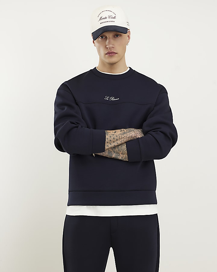 Navy Oversized Fit Premium Sweatshirt
