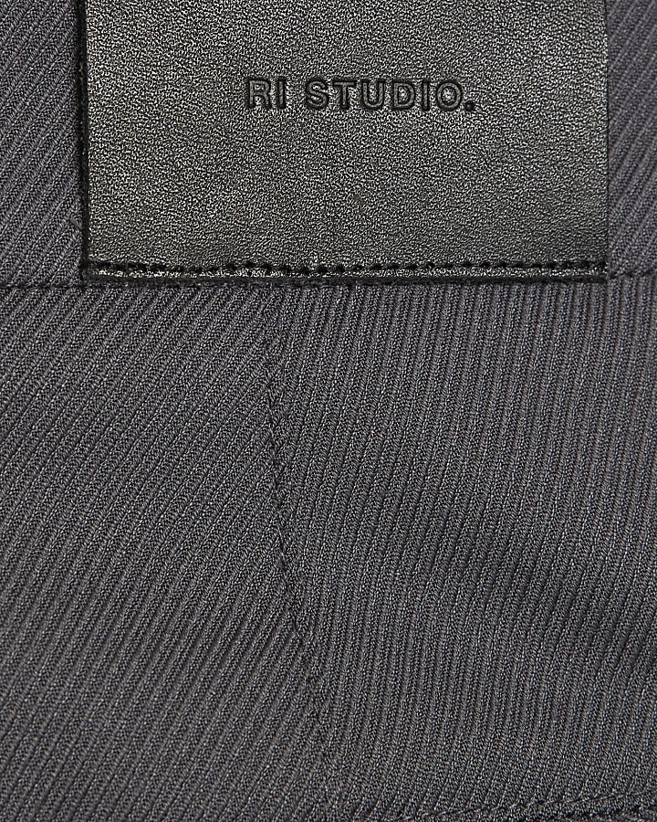 Grey RI Studio Wide Leg Pleat Trousers