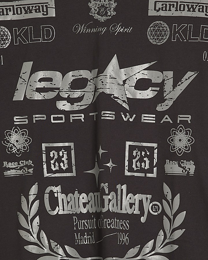 Grey Black Oversized Fit Legacy T-Shirt