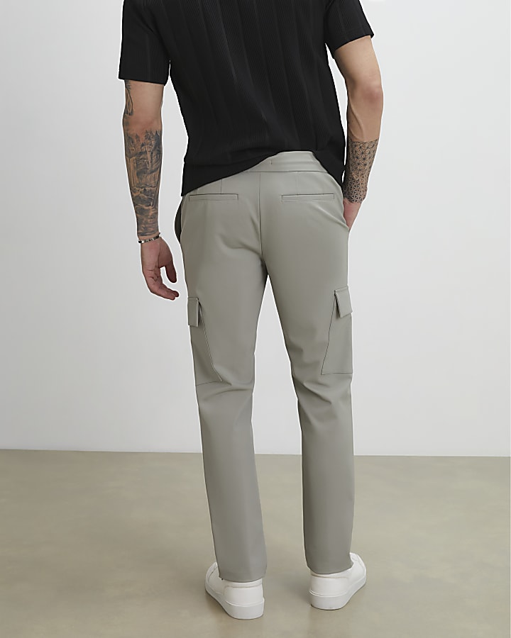 Green Skinny Fit Cargo Trousers