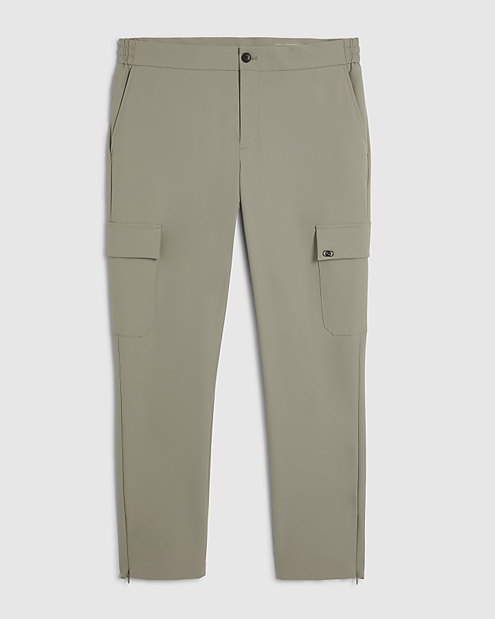 Green Skinny Fit Cargo Trousers