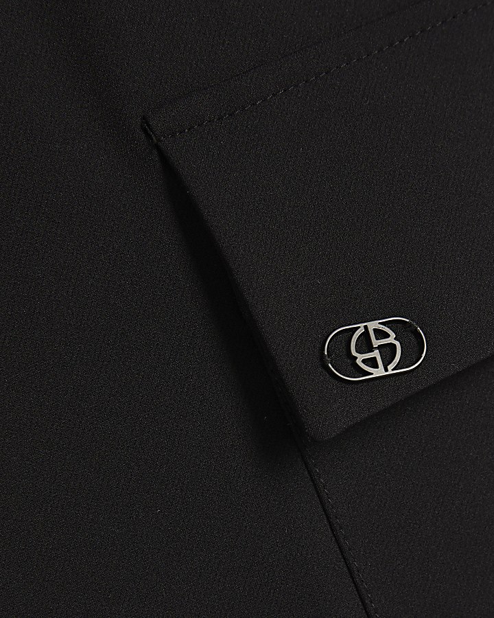 Black Skinny Fit Cargo Trousers