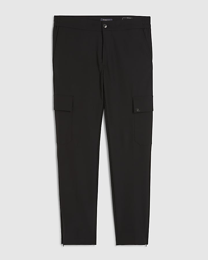 Black Skinny Fit Cargo Trousers
